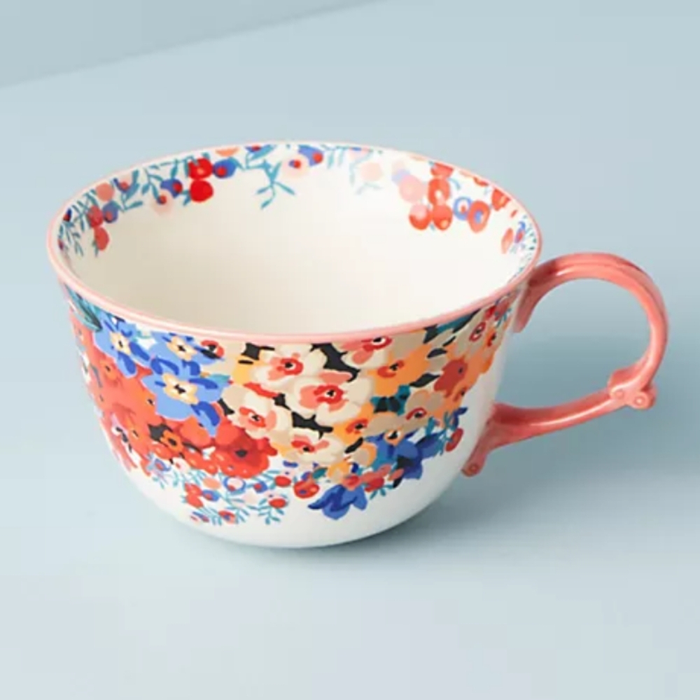 Liberty for Anthropologie Wiltshire Garden Teacup Mug for Coffee or Tea